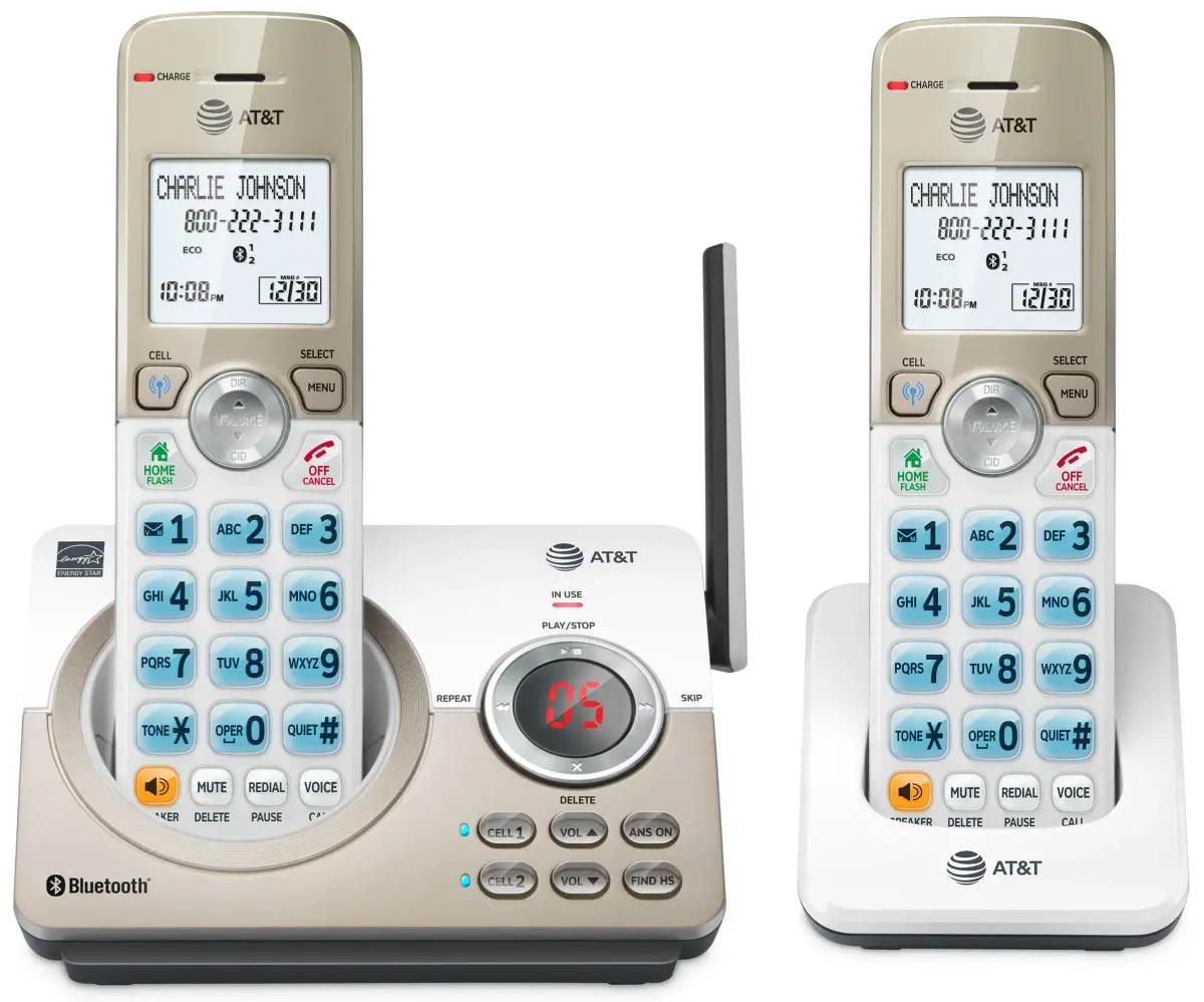 AT&T DL72219 DECT 6.0 2-Handset Cordless Phone with Connect to Cell & Call Blocking | 1.8" Backlit Display - main product image