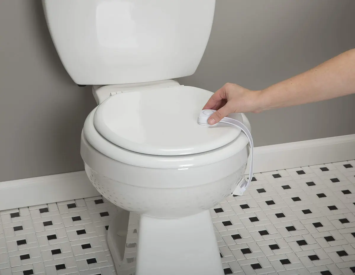 Safety 1st Outsmart Toilet Lock, Two Pack, White | Child-Safe Toilet Lock with Decoy Button - view 2