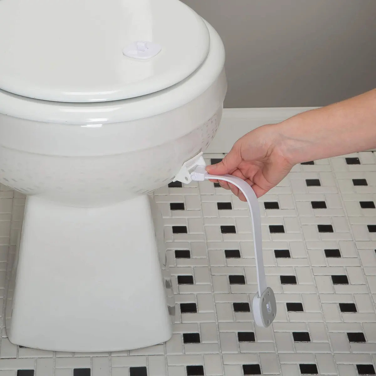 Safety 1st Outsmart Toilet Lock, Two Pack, White | Child-Safe Toilet Lock with Decoy Button - view 3