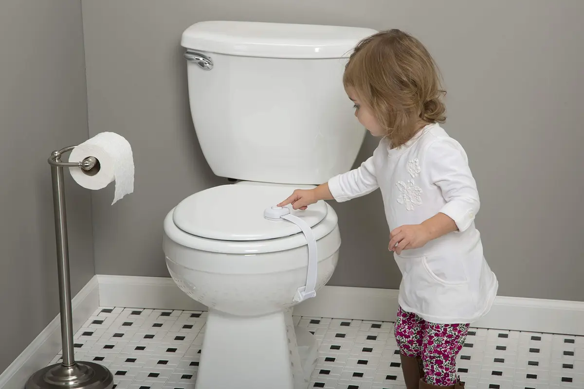 Safety 1st Outsmart Toilet Lock, Two Pack, White | Child-Safe Toilet Lock with Decoy Button - view 4