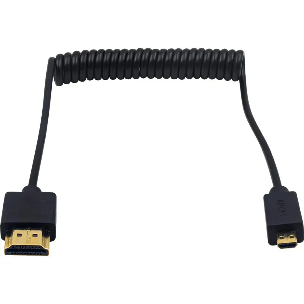 Duttek Micro HDMI to HDMI Coiled Cable 1.2m (4ft) | 4K@60Hz Ultra-Slim Adapter for Cameras, Raspberry Pi, GoPro - main product image