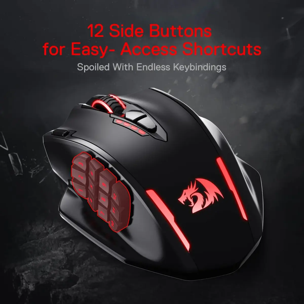 Redragon M913 Impact Elite Wireless RGB MMO Gaming Mouse 16000 DPI | 16 Programmable Buttons - view 2