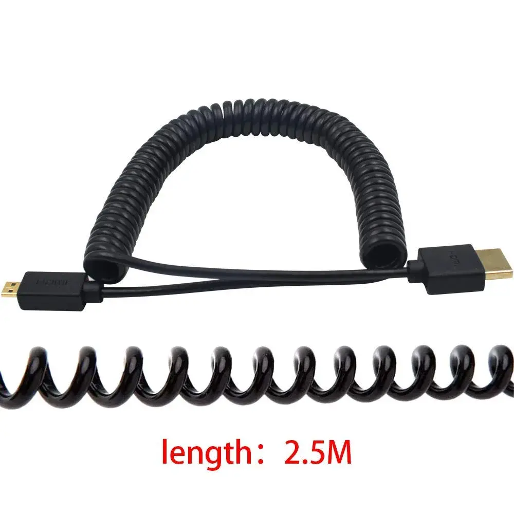 Duttek 4K Micro HDMI to HDMI Coiled Cable 2.5m (8ft) | Supports 4K@60Hz, HDR, ARC - view 8