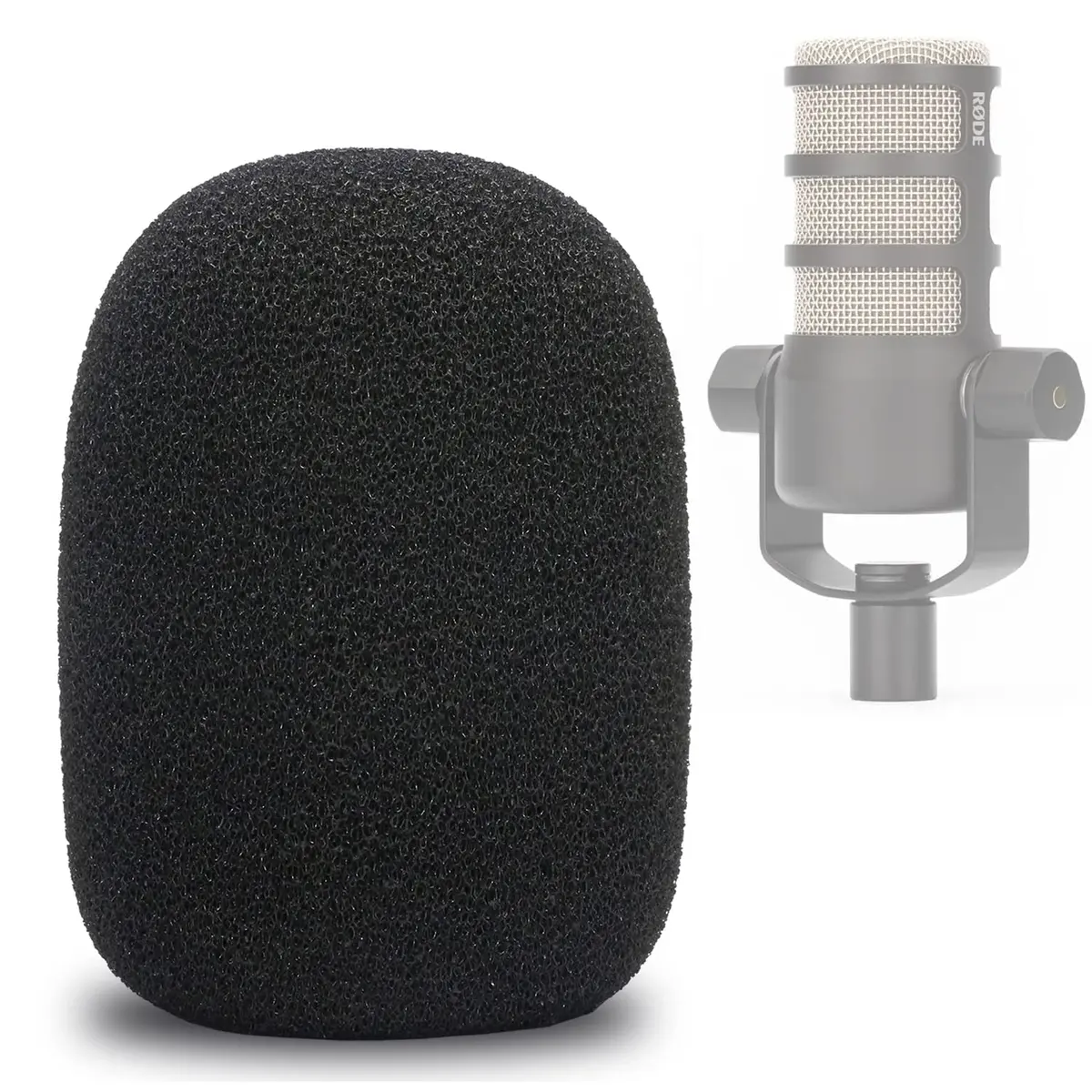 YOUSHARES PodMic Pop Filter Foam Cover | Mic Windscreen for Rode PodMic, Black - main product image