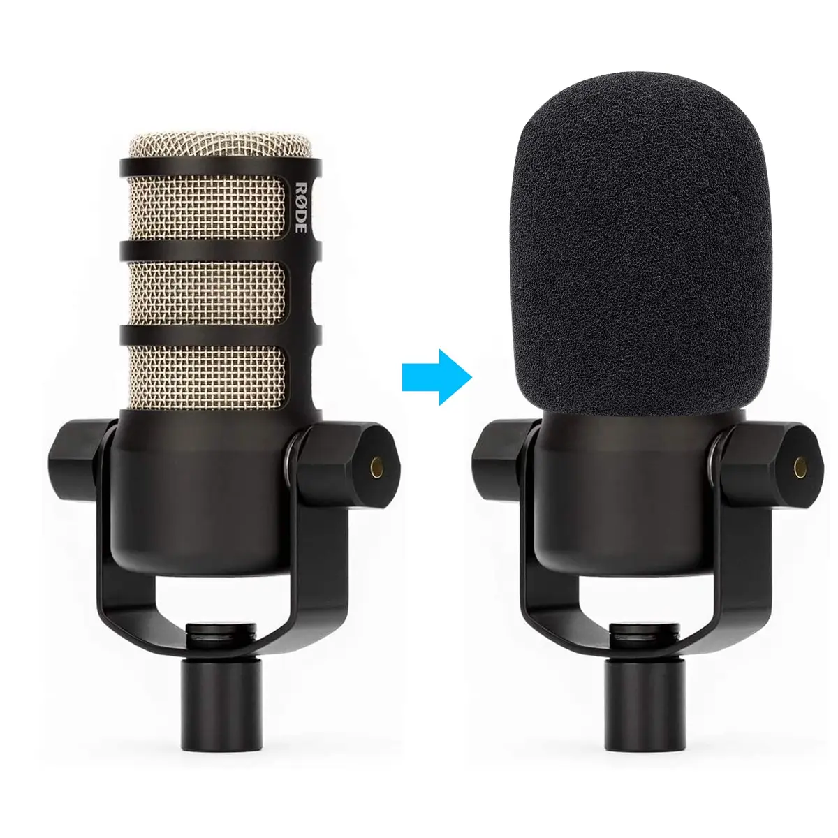 YOUSHARES PodMic Pop Filter Foam Cover | Mic Windscreen for Rode PodMic, Black - view 2