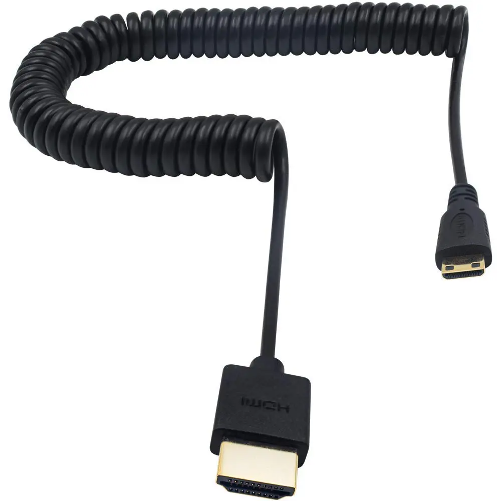 Duttek Ultra-Thin Mini HDMI to HDMI Coiled Cable 2.5M (8FT) | Supports 4K@60Hz, 1080p, 3D - view 8