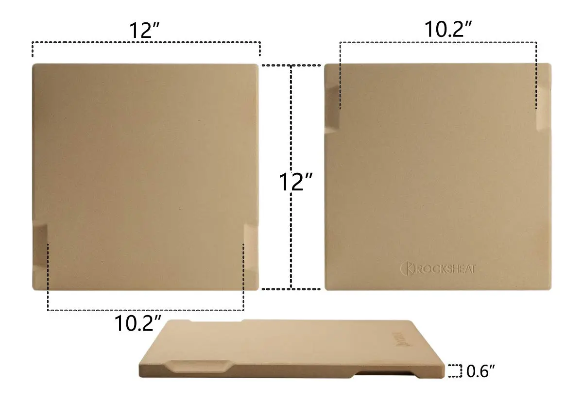 ROCKSHEAT Pizza Stone 12" x 12" Square | 1400℉ Resistance, Double Handles, Cordierite Baking Stone - view 8
