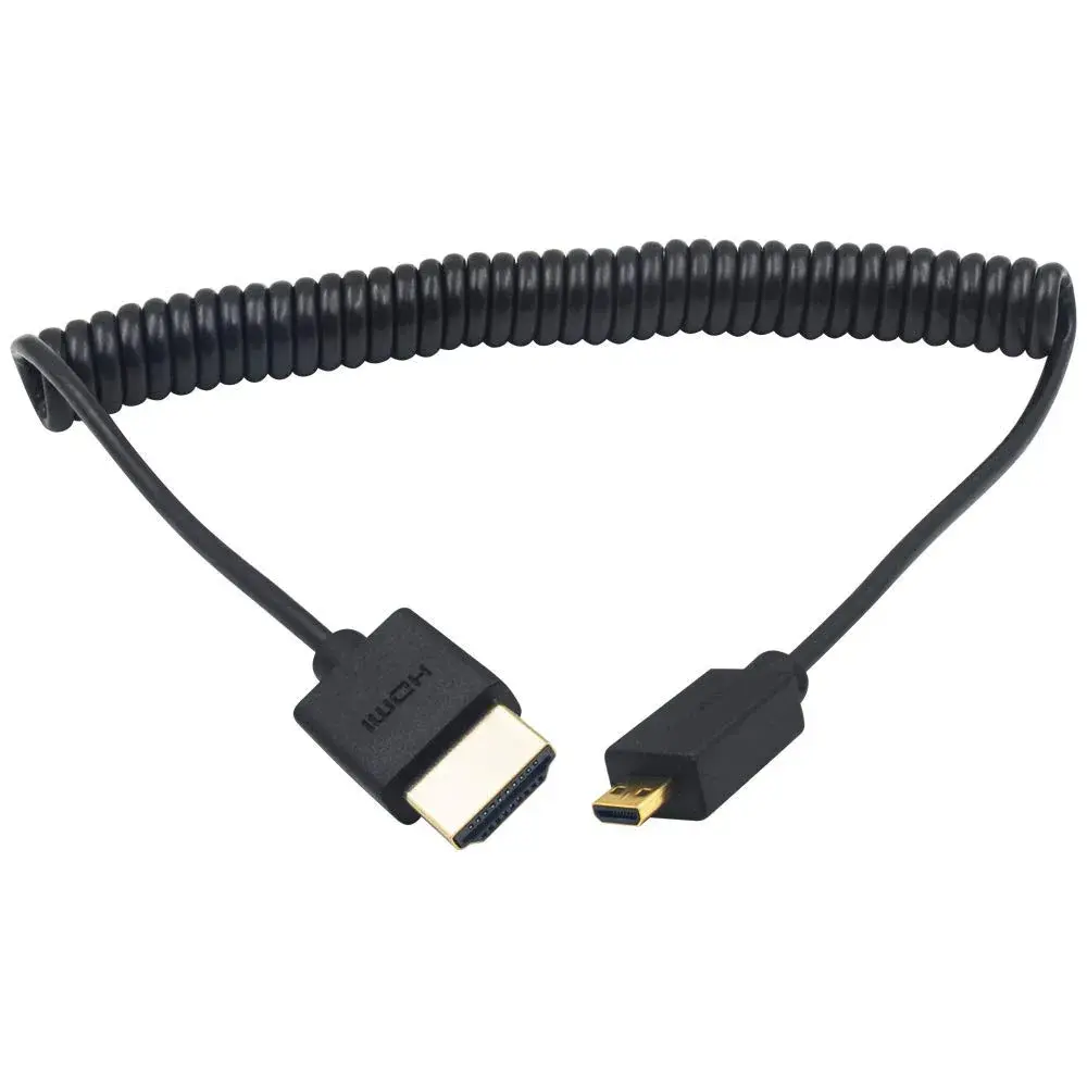 Duttek Extreme Thin Coiled Micro HDMI to HDMI Cable 1.8M (6FT) | 4K@60Hz, 18Gbps, ARC - main product image