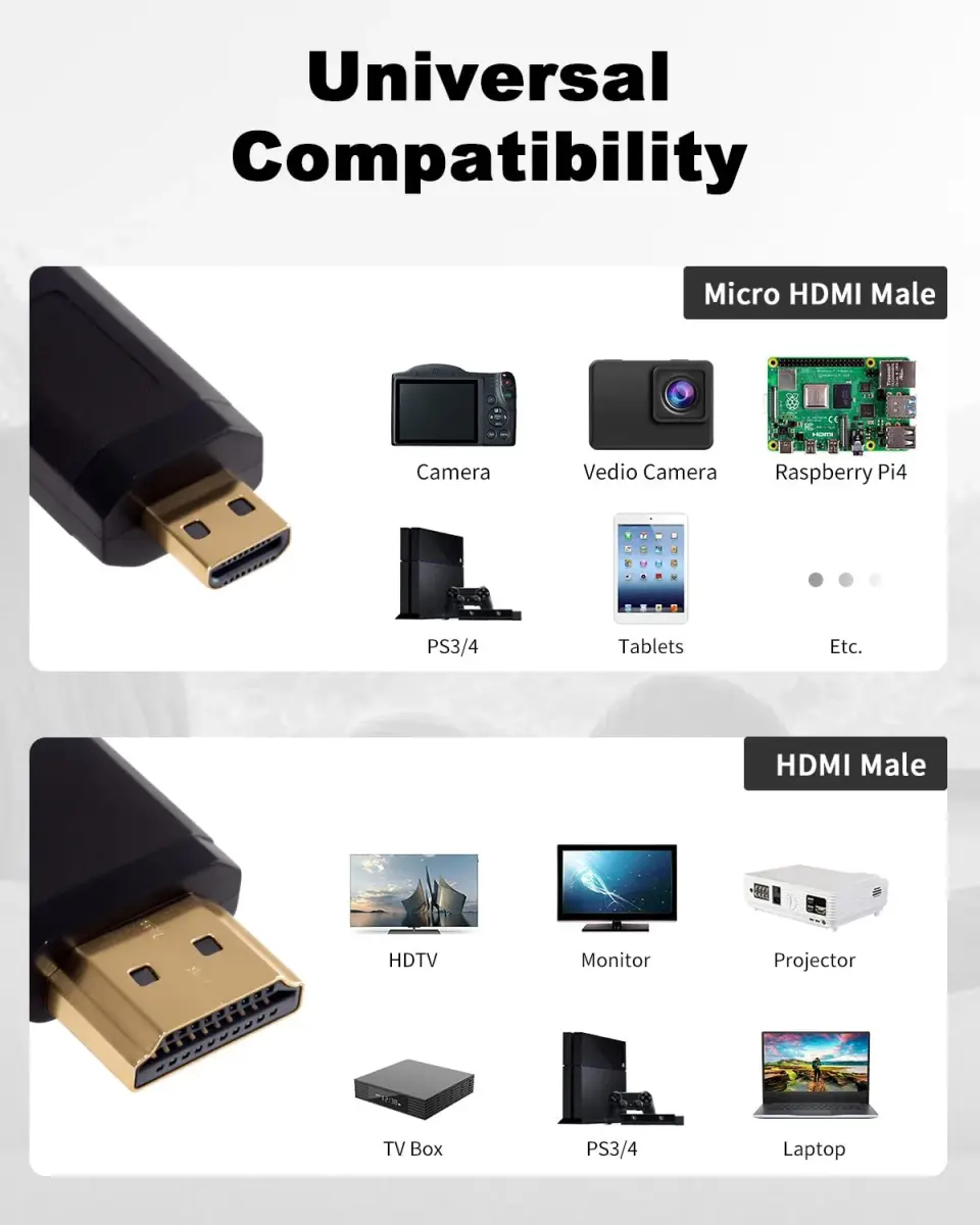 Duttek Extreme Thin Coiled Micro HDMI to HDMI Cable 1.8M (6FT) | 4K@60Hz, 18Gbps, ARC - view 8