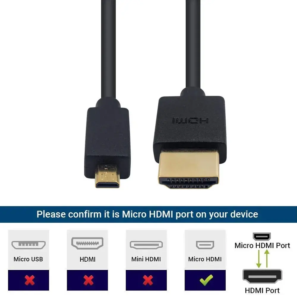 Duttek Extreme Thin Coiled Micro HDMI to HDMI Cable 1.8M (6FT) | 4K@60Hz, 18Gbps, ARC - view 2