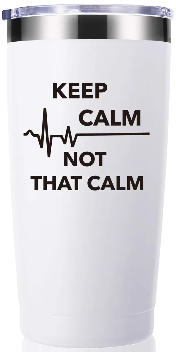 momocici Keep Calm Not That Calm 20 oz Travel Mug | Appreciation Gift for Doctor & Nurse - main product image