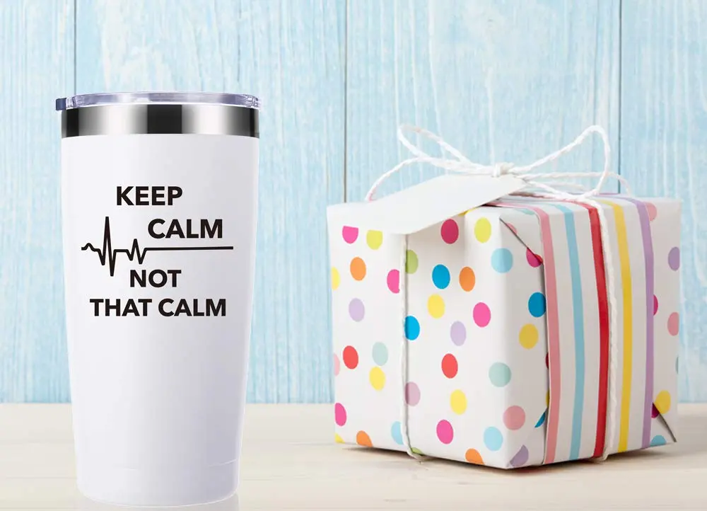 momocici Keep Calm Not That Calm 20 oz Travel Mug | Appreciation Gift for Doctor & Nurse - view 3
