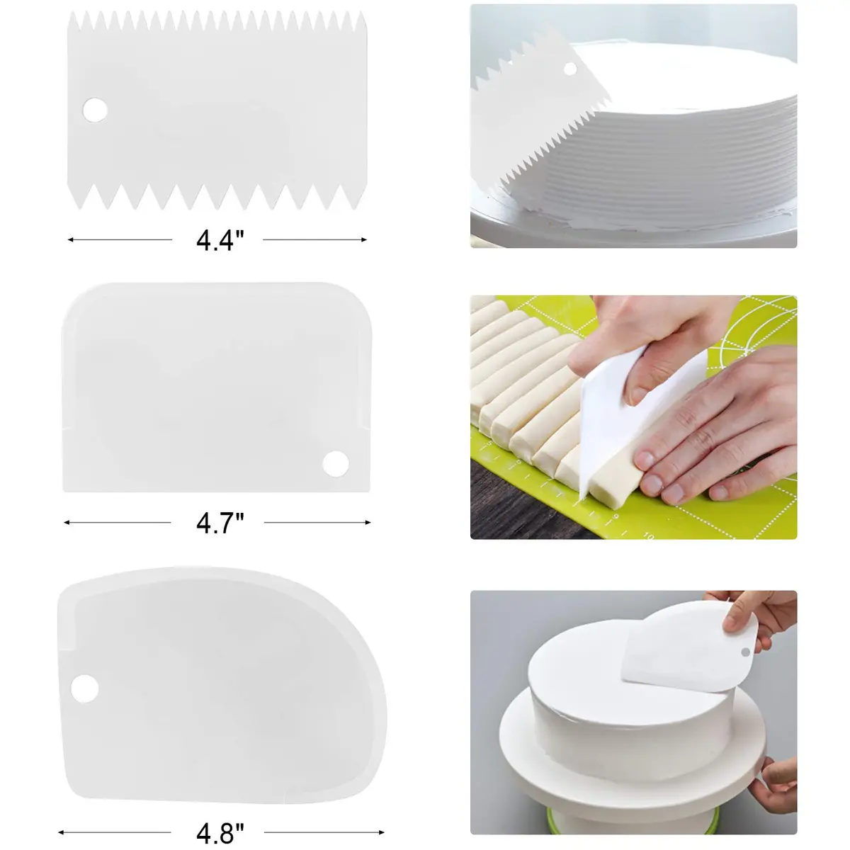 Awpeye Food Spatula Set for Cake Decorating, Icing & Frosting | 4 Sizes, Stainless Steel & Wooden Handles - view 3