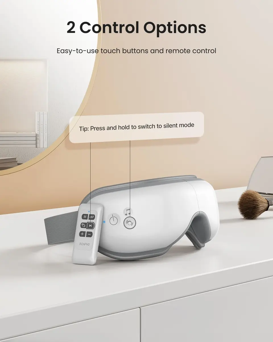 RENPHO Eyeris 1 Eye Massager with Heat | Sleep Mask with Remote Control for Relaxation - view 4