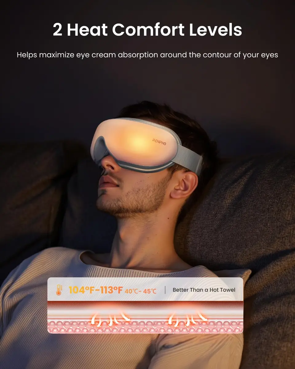 RENPHO Eyeris 1 Eye Massager with Heat | Sleep Mask with Remote Control for Relaxation - view 2