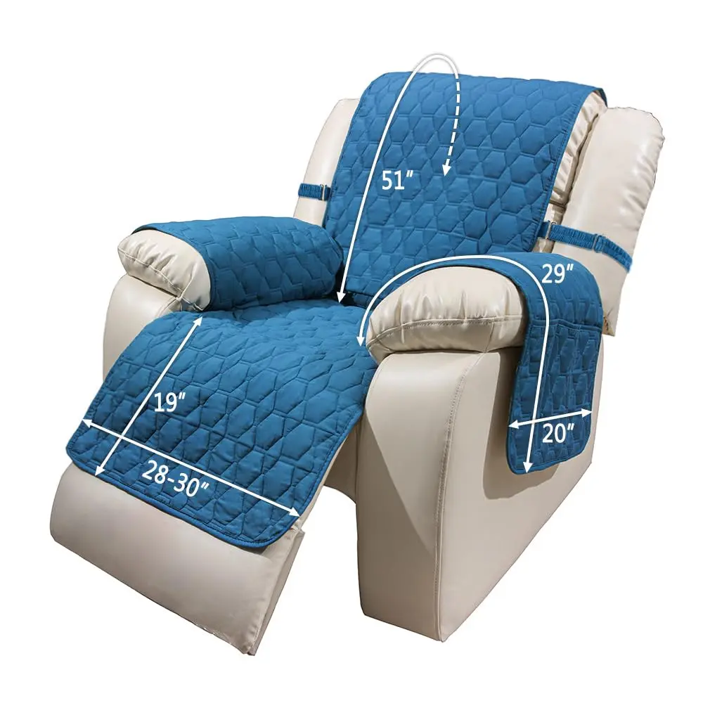 RBSC Home Recliner Chair Cover 30 Inches Peacock Blue Waterproof | Washable Furniture Protector - view 2