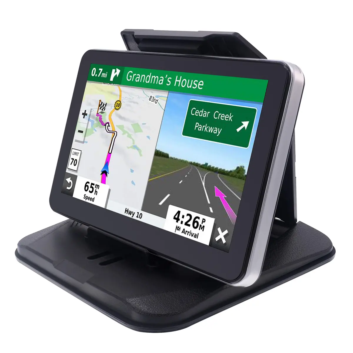 iSaddle Universal Dashboard GPS Phone Tablet PC Navigation Mount Holder with Silica Gel Base, Black (15.8cm x 15.8cm) - main product image