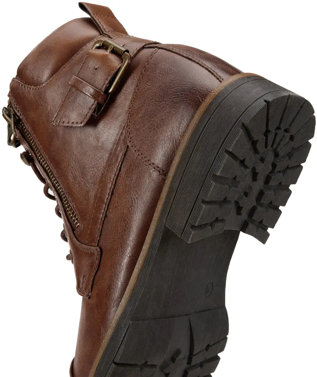 Vostey Men's Motorcycle Boots 678A Dark Brown 13 | Waterproof Riding Boots with Inside Zipper - view 2