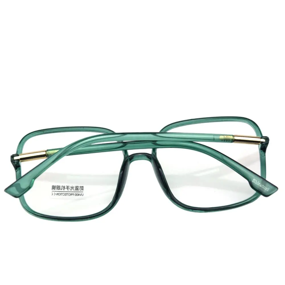 Shiratori Blue Light Blocking Glasses Oversized Nerd Frame | UV400 Anti Blue Ray for Women - view 3