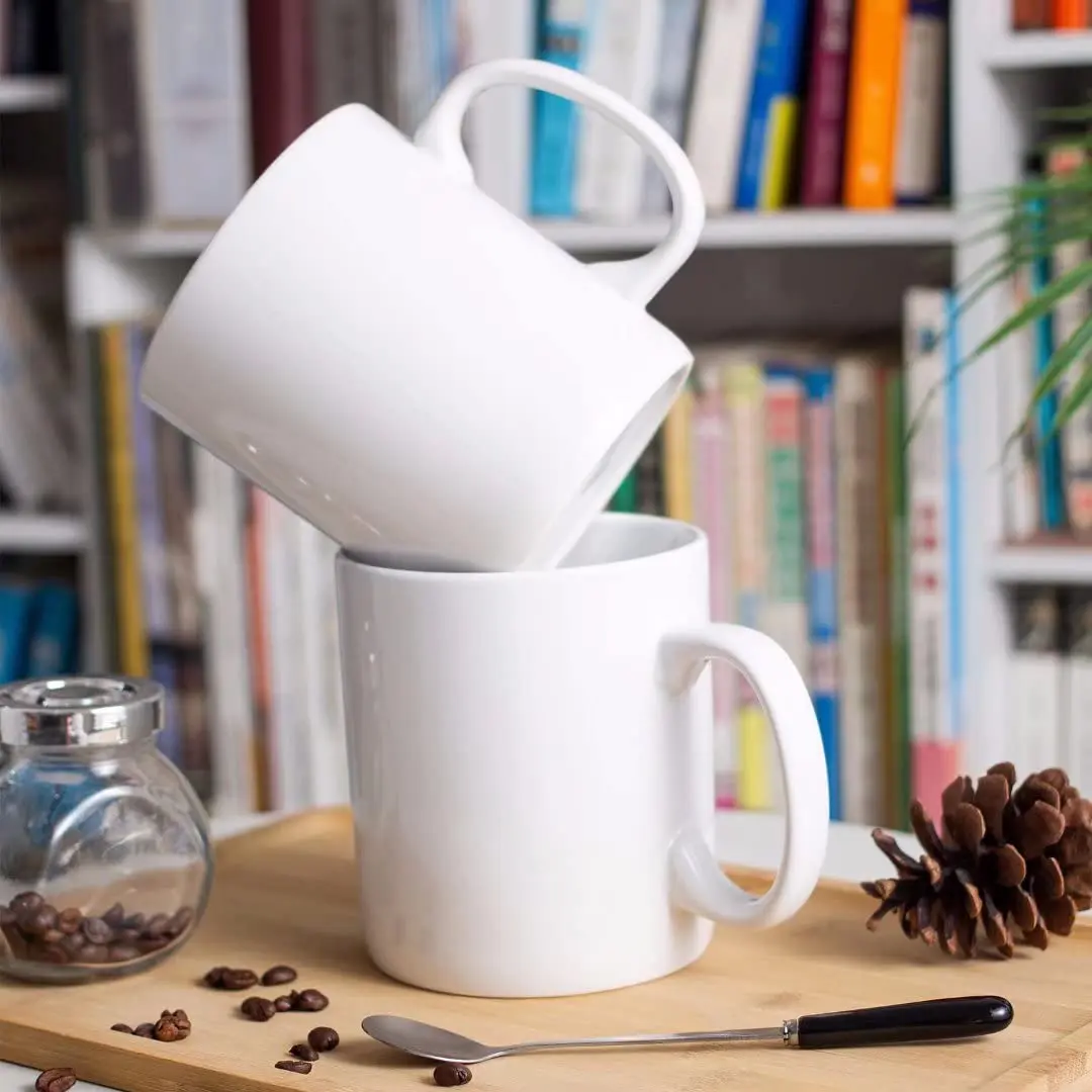 BYCNZB 30oz Super Large Ceramic Coffee Mug Set of 2 | Large Handle, Dishwasher & Microwave Safe (White) - view 5