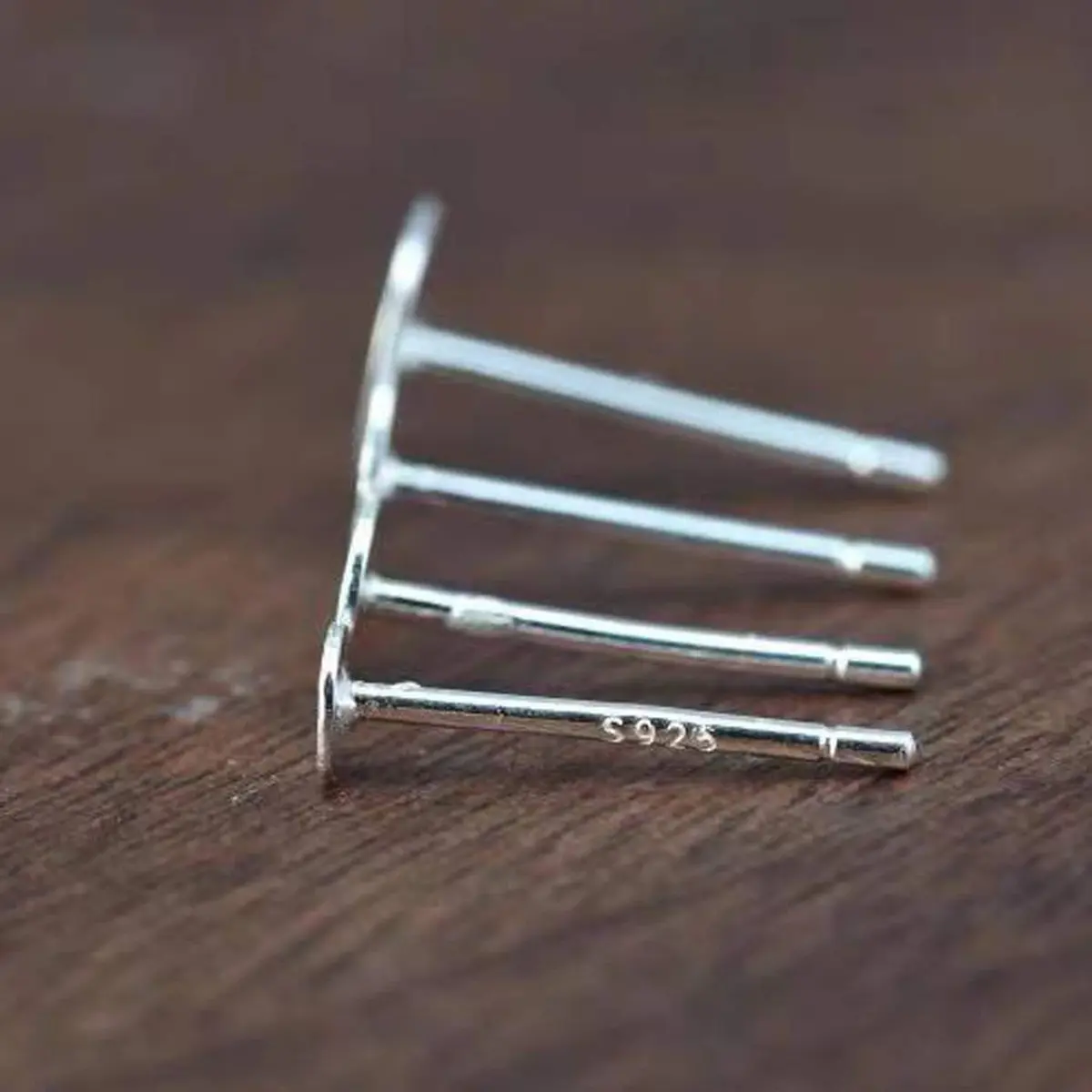 Moonear 925 Sterling Silver Earrings Posts Flat Pad Earring Studs with Butterfly Backs (6mm Pad, 25 Pairs) - view 4