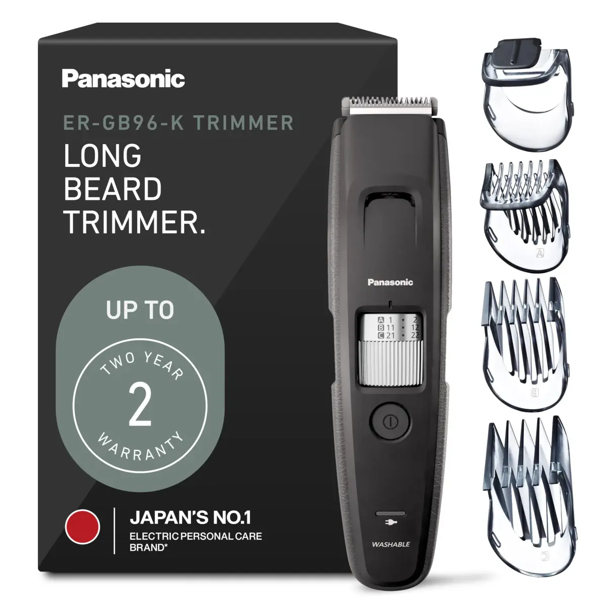 Panasonic ER-GB96-K Beard Trimmer for Men, 0.5mm-30mm Length Settings | Corded or Cordless Use - main product image