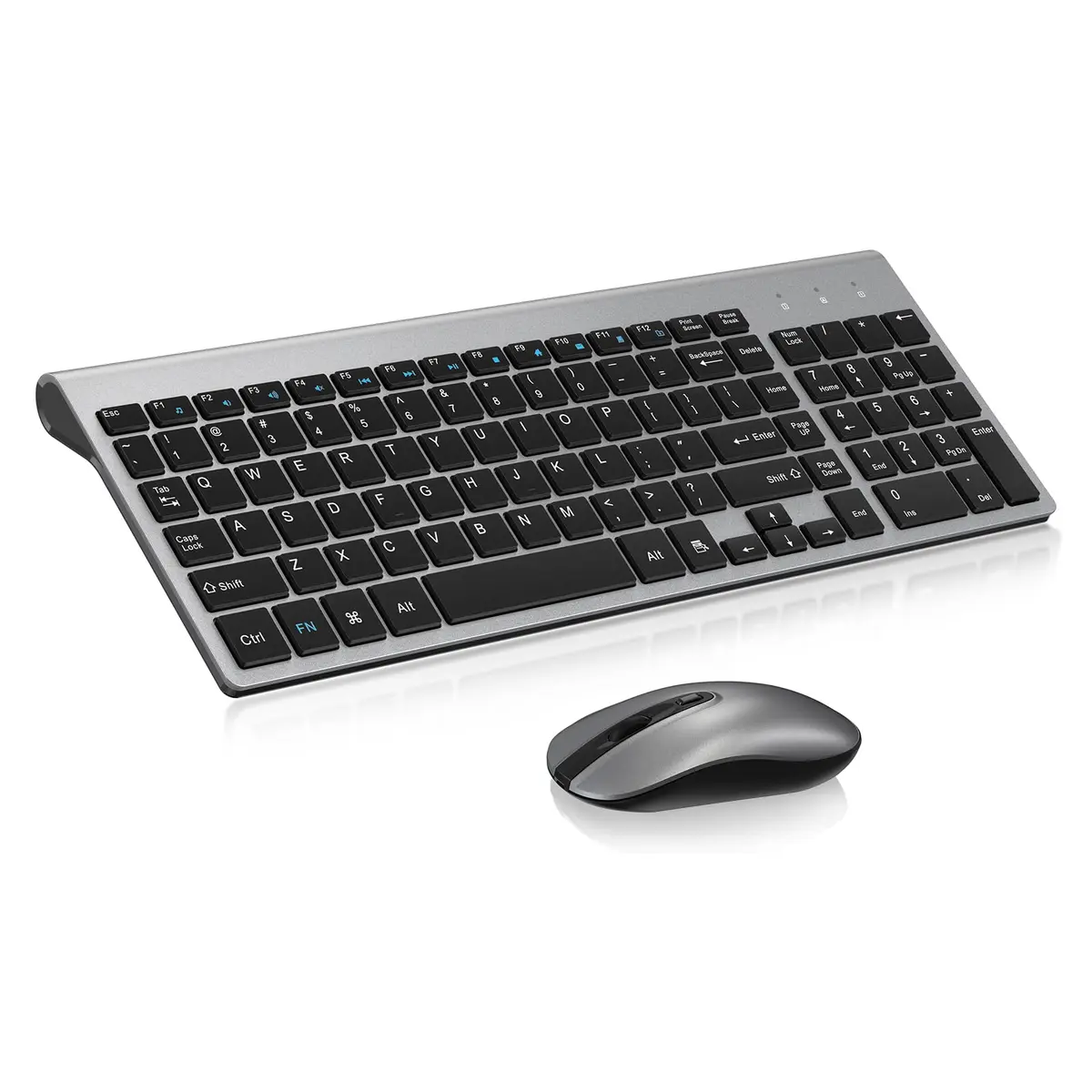 cimetech Wireless Keyboard and Mouse Combo Grey Black | Quiet Scissor-Switch Keys & 2.4GHz Plug-and-Play - main product image