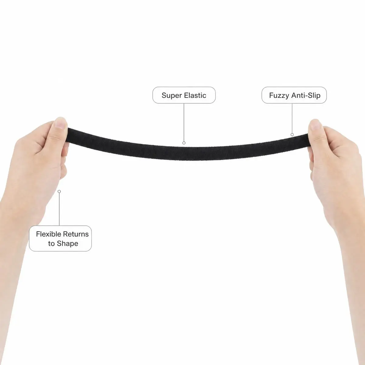 Lawie 20 Pack 0.6 Inch Black Cloth Headbands | Unisex Thin Plastic Hair Hoop for Women Girls - view 5