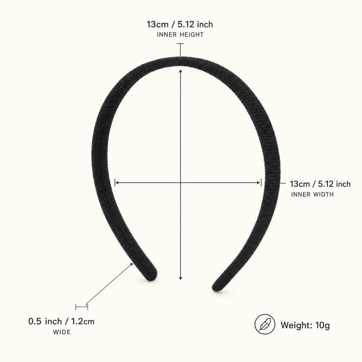 Lawie 20 Pack 0.6 Inch Black Cloth Headbands | Unisex Thin Plastic Hair Hoop for Women Girls - view 4