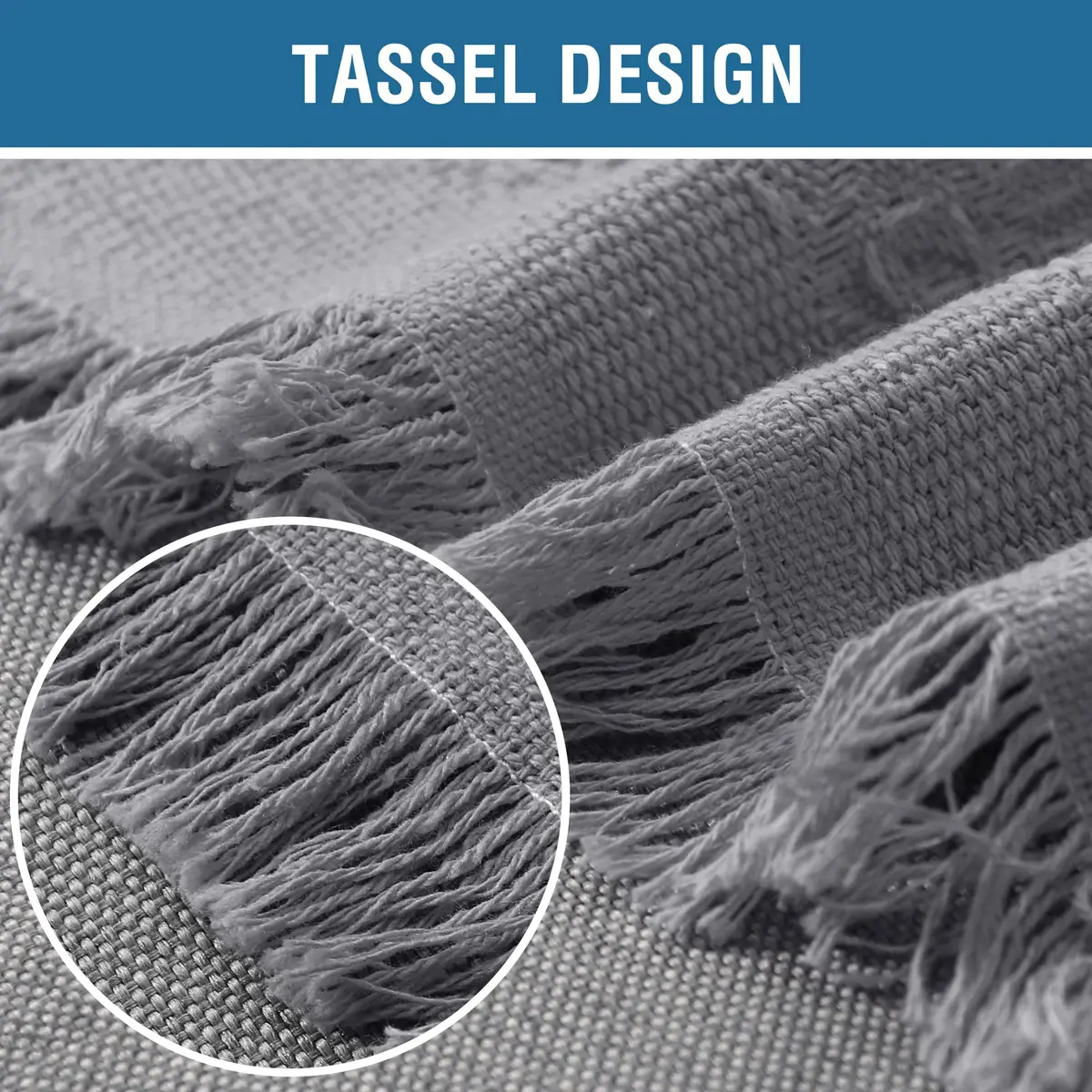 H.VERSAILTEX Cotton Sofa Cover Large | Thick Woven Jacquard with Tassels (71" x 102") - view 6
