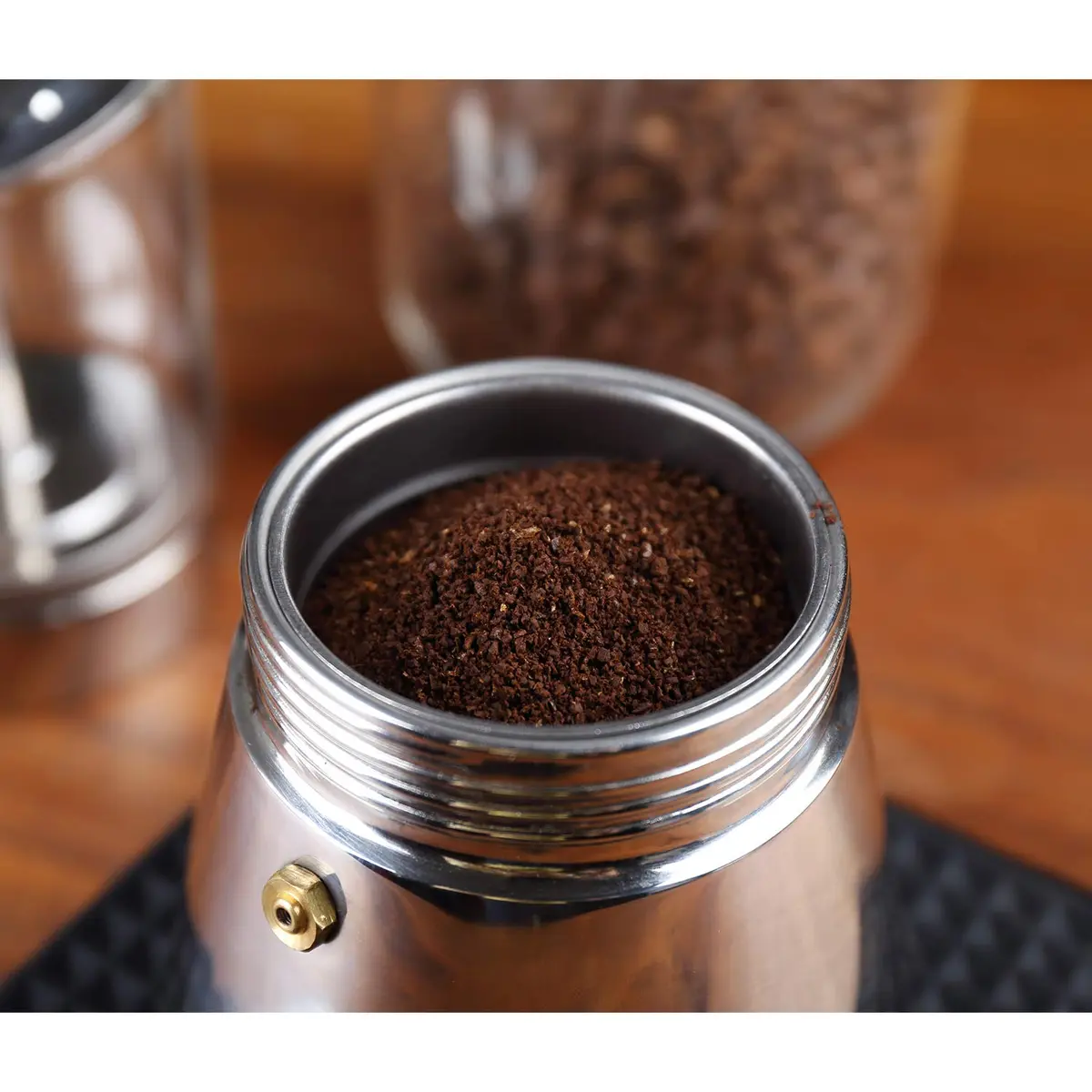 Geesta 6 Cup Stainless Steel Stovetop Espresso Moka Pot | 240ml (8.5oz) for Rich Coffee - view 5