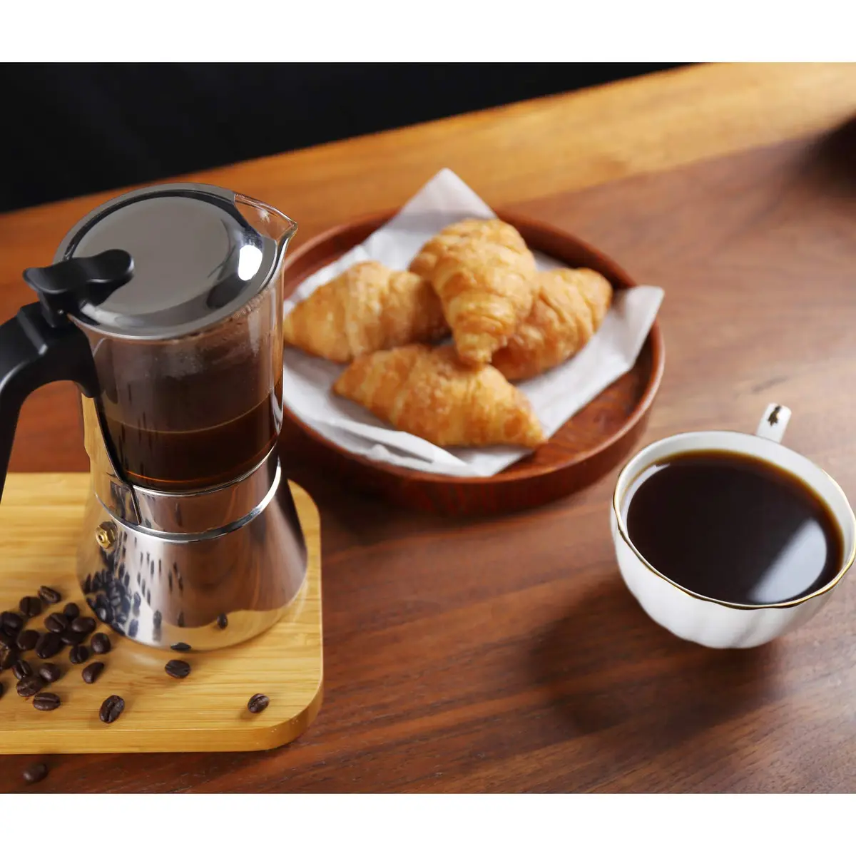 Geesta 6 Cup Stainless Steel Stovetop Espresso Moka Pot | 240ml (8.5oz) for Rich Coffee - view 8