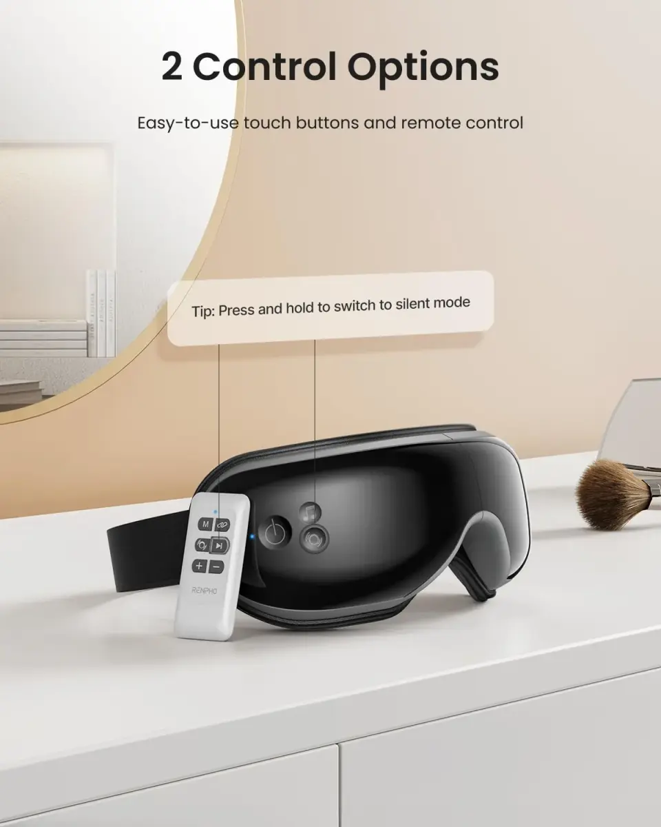 RENPHO Eyeris 1 Eye Massager with Heat & Remote Control | 104-113℉ (40-45℃) Heated Massage - view 4