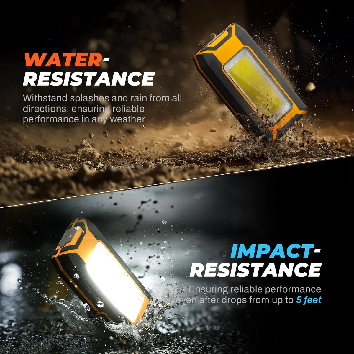 innofox 2-Pack LED Rechargeable Magnetic Work Light 1500 Lumens | Versatile & Durable, 3 Modes, USB Power Bank, Drop-Tested - view 7