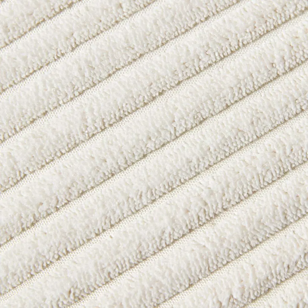 Fancy Homi Boho Decorative Throw Pillow Covers with Pom-poms, Soft Corduroy Accent Solid Square Cushion Case Set for Couch Sofa Bedroom Car Living Room (2-Pack, 18x18 Inch / 45x45 cm, Cream) - view 5