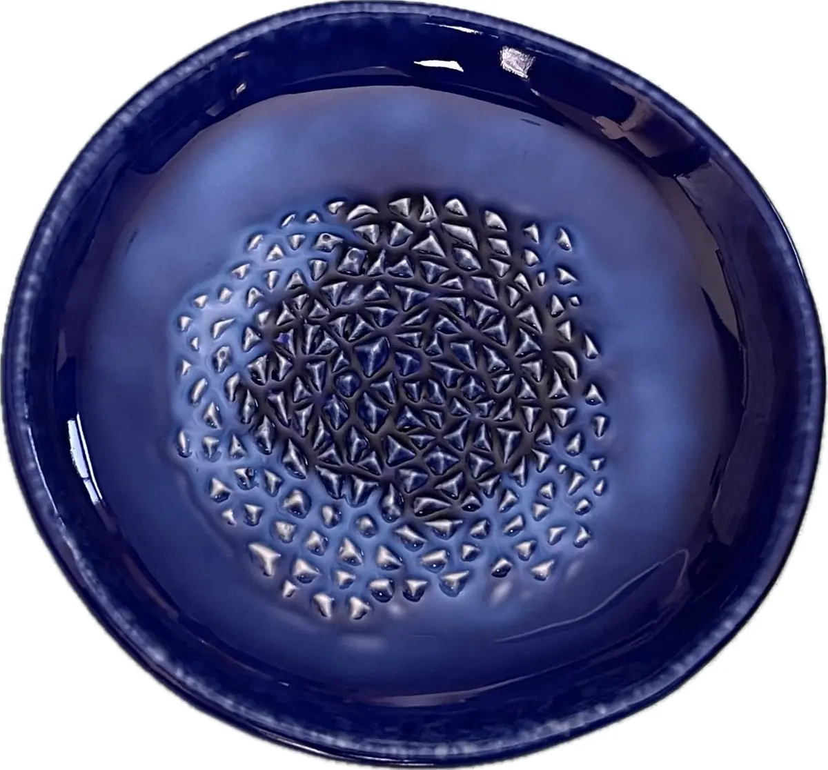 BonCera Ceramic Garlic Grater Plate 4-Piece Set - Blue Ocean Glazed | Versatile Kitchen Tool for Garlic, Ginger & Fruits - view 3