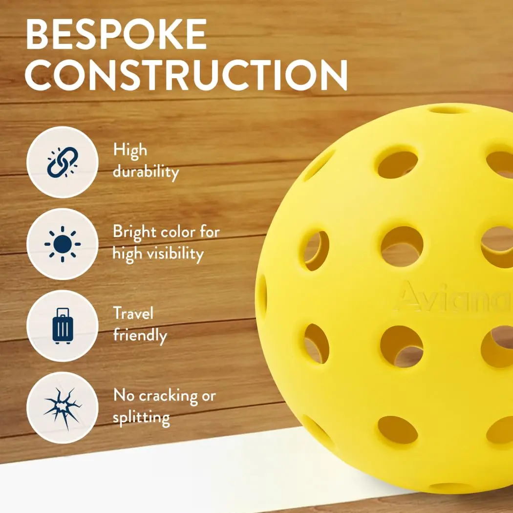 Pro Aviana Pickleball Ball Set | USAPA Approved Outdoor Tournament Balls | 12 Pack, Yellow - view 6