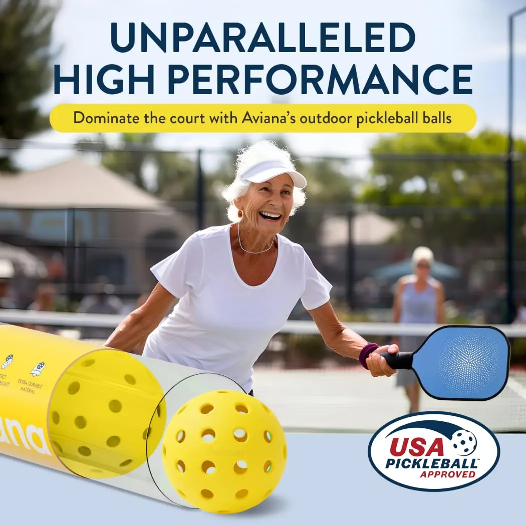 Pro Aviana Pickleball Ball Set | USAPA Approved Outdoor Tournament Balls | 12 Pack, Yellow - view 7