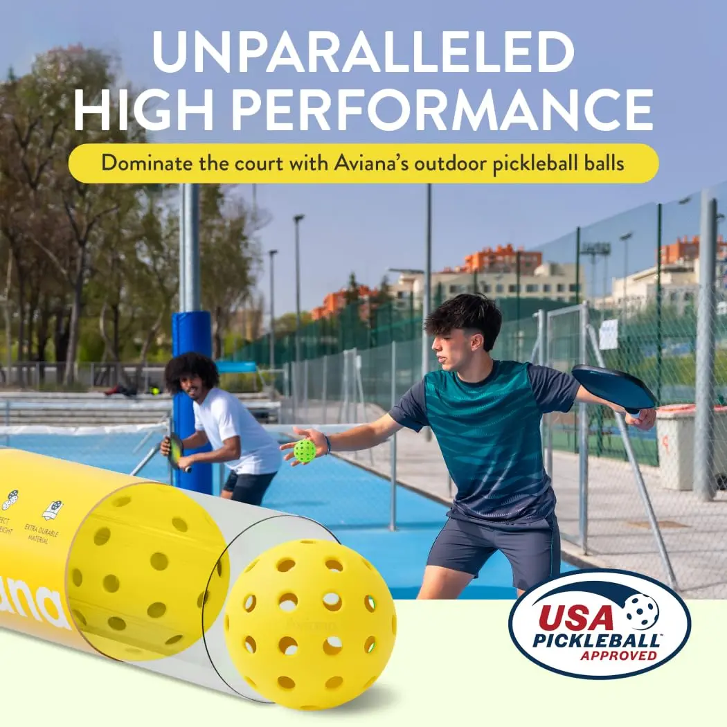 Pro Aviana Pickleball Ball Set | USAPA Approved Outdoor Tournament Balls | 12 Pack, Yellow - view 3
