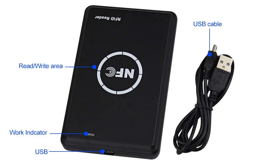 LEXI RFID NFC Duplicator NS106 with 5 T5577 & 5 UID Key Cards | USB Interface, 125KHz/13.56MHz Dual Frequency Copier - view 2