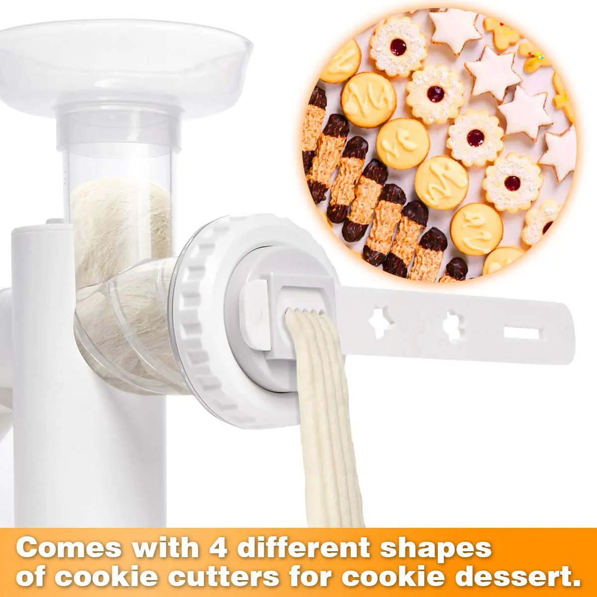 LHS Manual Meat Grinder White with Table Clamp & Sausage Stuffer | Multi-Function Kitchen Tool (3-in-1) - view 5