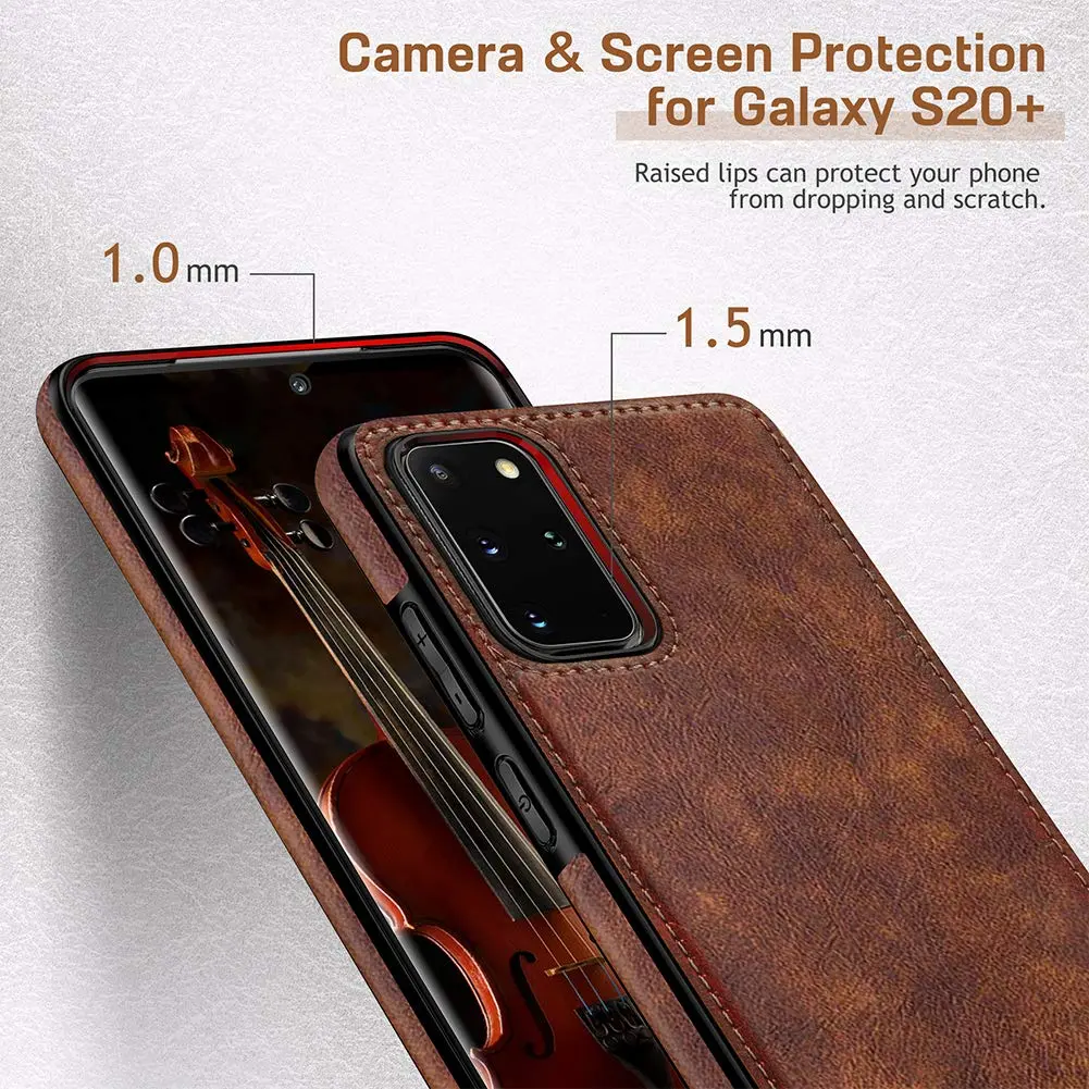 LOHASIC Leather Case for Samsung Galaxy S20 Plus 6.7" | Slim, Shockproof & Elegant - view 5