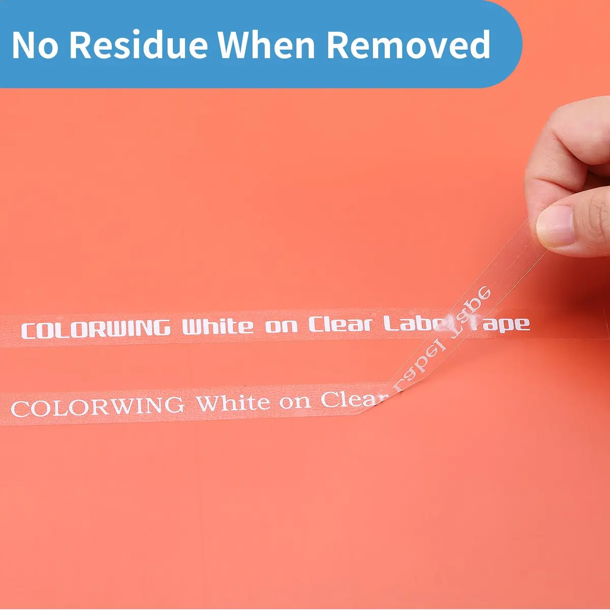 COLORWING TZe-135 White on Clear Label Tape 12mm (0.47 Inch) Laminated 3-Pack | Compatible with Brother P-touch Label Makers - view 4