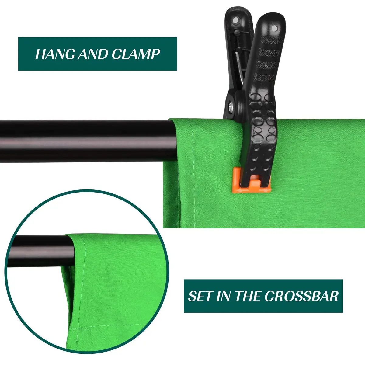 EMART 5x7Ft Green Screen Backdrop Polyester Wrinkle-Resistant for Photography & Streaming - view 6