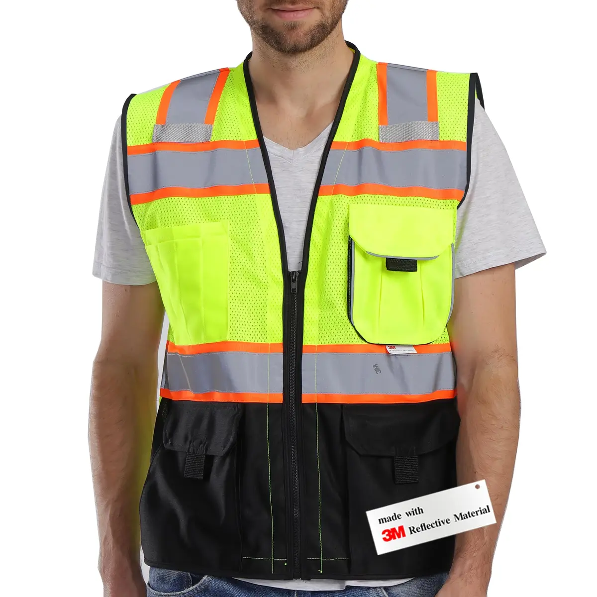 Dib Safety Reflective Safety Vest Made with 3M Tape, Yellow and Black S | ANSI Class 2, Heavy Duty Reflectivity - main product image