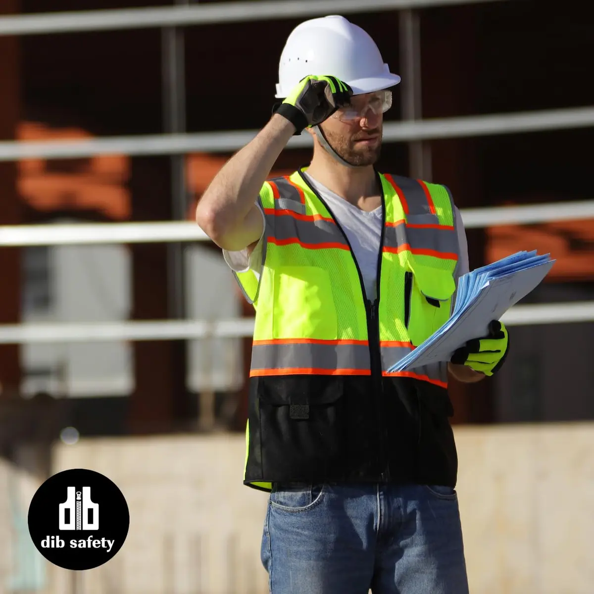 Dib Safety Reflective Safety Vest Made with 3M Tape, Yellow and Black S | ANSI Class 2, Heavy Duty Reflectivity - view 6
