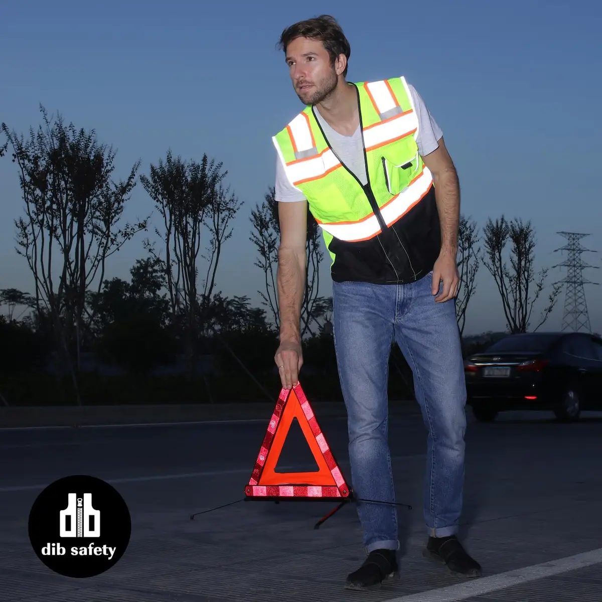 Dib Safety Reflective Safety Vest Made with 3M Tape, Yellow and Black S | ANSI Class 2, Heavy Duty Reflectivity - view 7