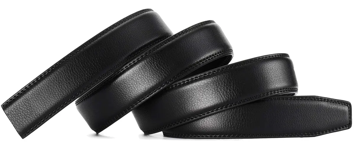 CHAOREN Ratchet Belt Replacement Strap 1 1/4" (32mm) Litchi Black | Genuine Leather, Adjustable Fit - view 3