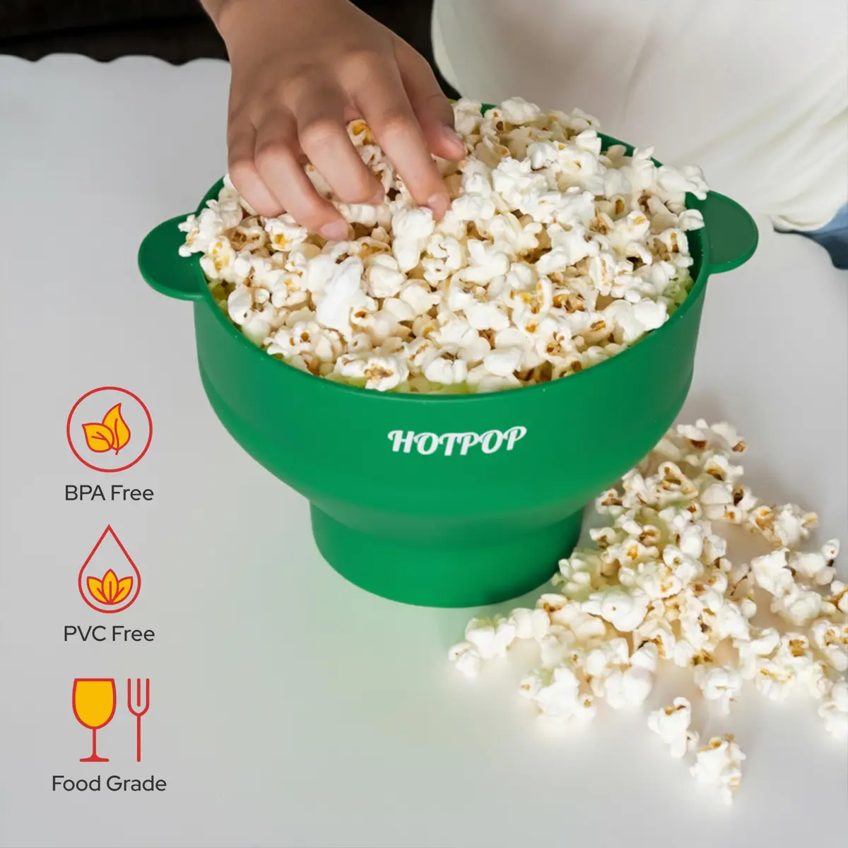 HOTPOP Microwave Popcorn Popper Silicone Bowl 20 Colors | Healthy Snack in Minutes - view 6