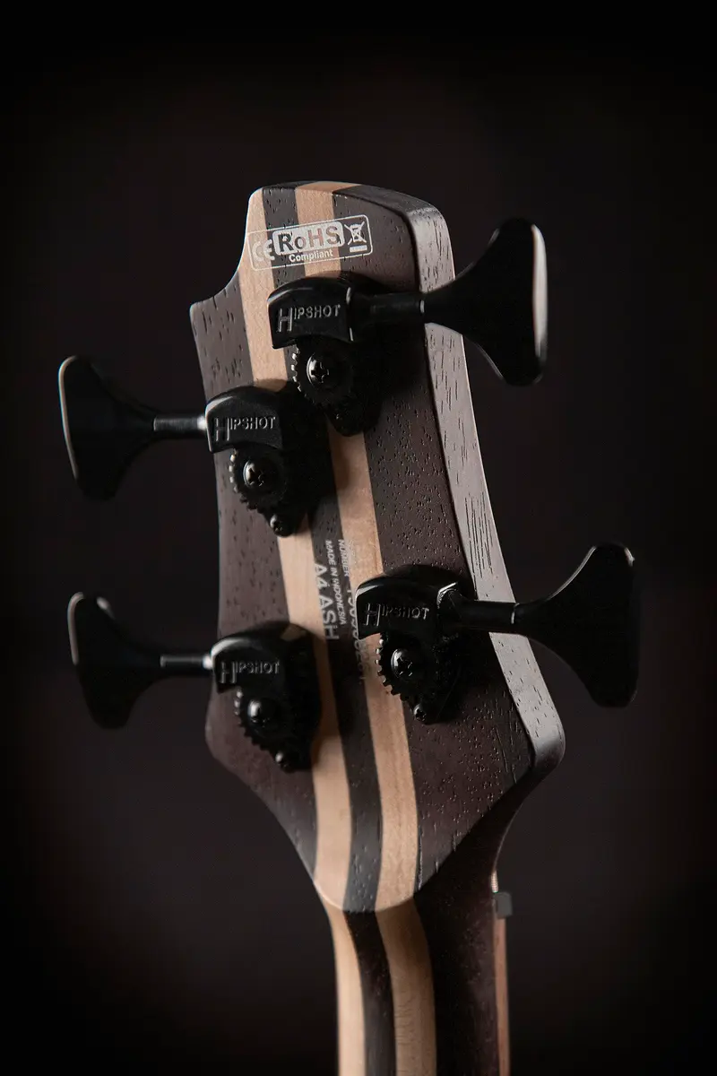Cort Artisan A4 Ultra Ash Bass Guitar, Etched Natural Black | Modern Ash & Mahogany Bass for Rock & Studio - view 5